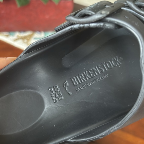 BIRKENSTOCK ARIZONA EVA RUBBER SANDALS DOUBLE BUCKLE BLACK WATERPROOF CASUAL - Picture 15 of 16
